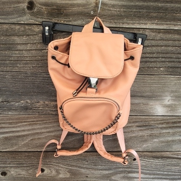 RACHEL Rachel Roy Peach Backpack with Buckke & Chain And Pockets Galore! - Picture 1 of 16